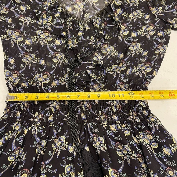 The Kooples Women's 100% Silk Tiered Ruffle Mini Dress Black Size 2 - Picture 12 of 12